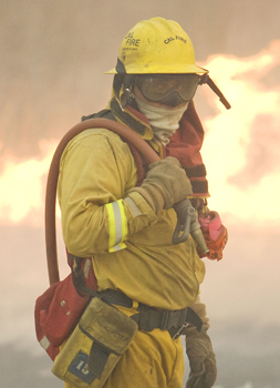 A CAL FIRE Firefighter